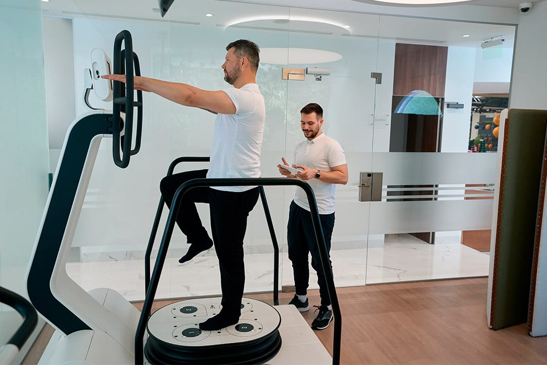 man doing post surgical rehab