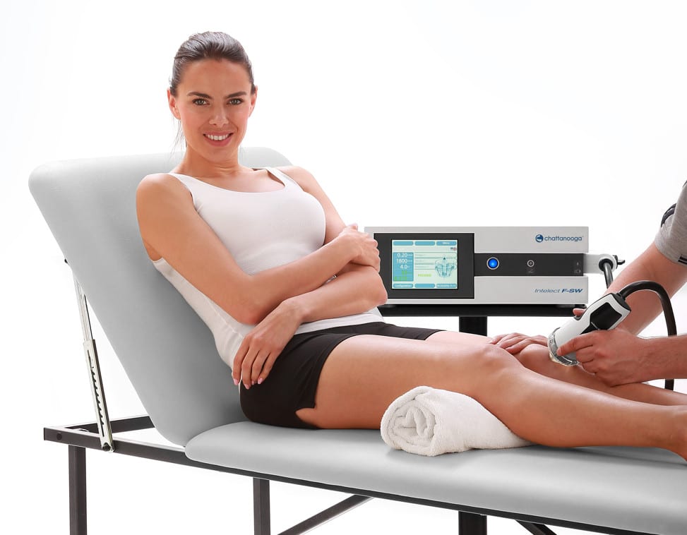 Extracorporeal shock wave therapy in use